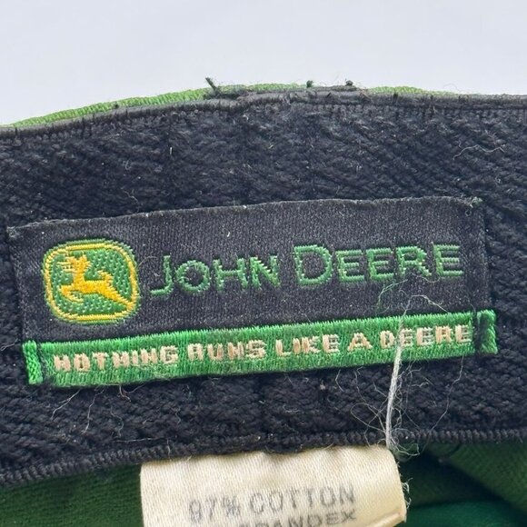 John Deere Green/Yellow Baseball Cap 97% Cotton 3% Spandex Mens - Picture 6 of 7